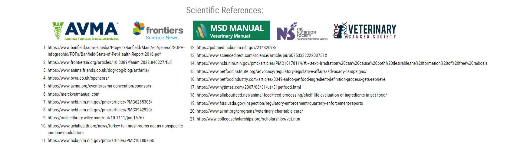 scientific references